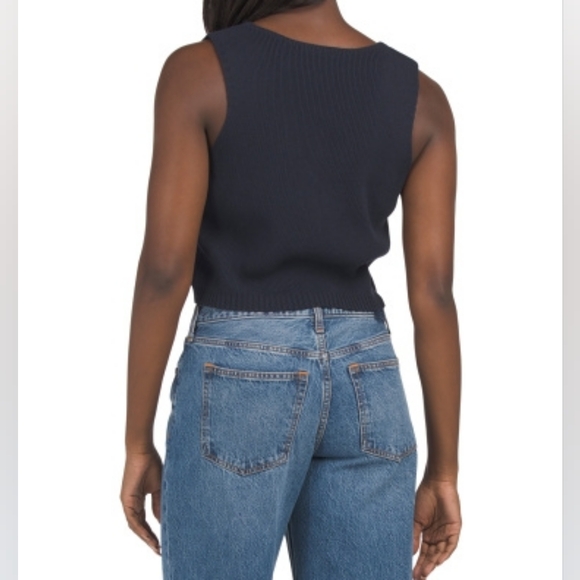 NWT - NVLT Navy Blue Button Down Knit Vest - Size L - Picture 2 of 12